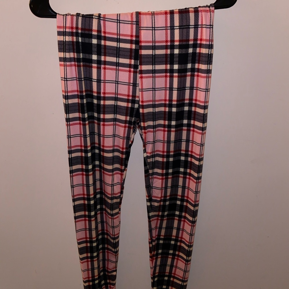 Plaid Leggings (yellow & pink) - Picture 4 of 5
